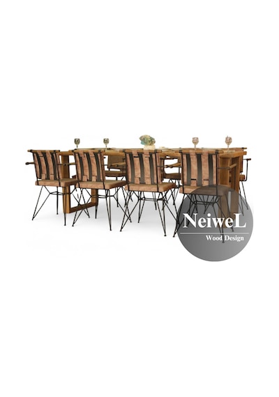 Neiwel Loen Doğal Ahşap Mutfak Ve Yemek Masası-70-120 Açık Ceviz
