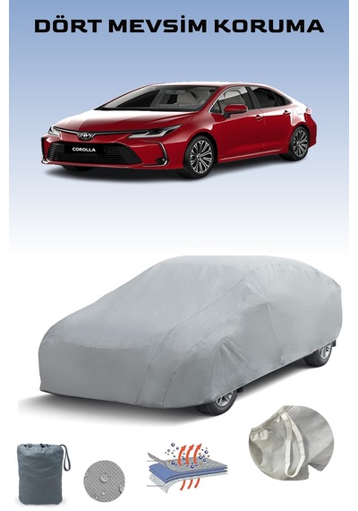 Gri Toyota Corolla Eu 2019 - 2021 Araba Brandası, Oto Örtüsü, Araba Çadırı Gri