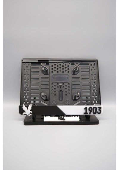 Siyah Beyaz Taraftar 3d Kabartmalı Pleksi Motor Plakalığı - 848647906