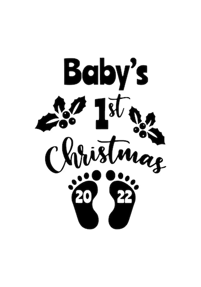 Babys First Christmas 2022 Sticker Oto Motor Laptop Duvar Folyo Sticker 15x19 Cm