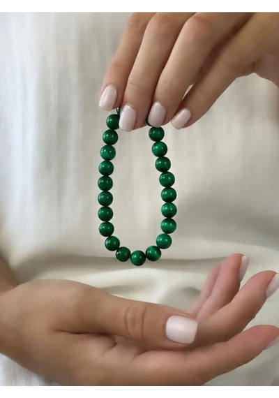 Gümüştel El Sanatları Sertifikalı Hakiki Malahit Taşı Doğal Taş Bileklik Aaa Kalite Sürpriz Hediyeli Yeşil Gümüştel El Sanatları Sertifikalı Hakiki Malahit Taşı Doğal Taş Bileklik Aaa Kalite Sürpriz Hediyeli Yeşil