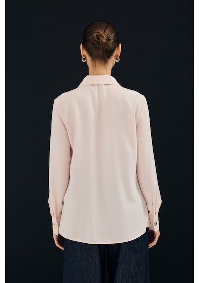 Sateen Lucy Gömlek - Pudra-137113