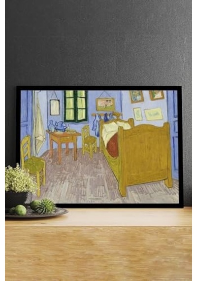 Pster14606 Arlesteki Yatak Odası - Van Gogh Sanatsal Çerçeveli Tablo 50 X 70