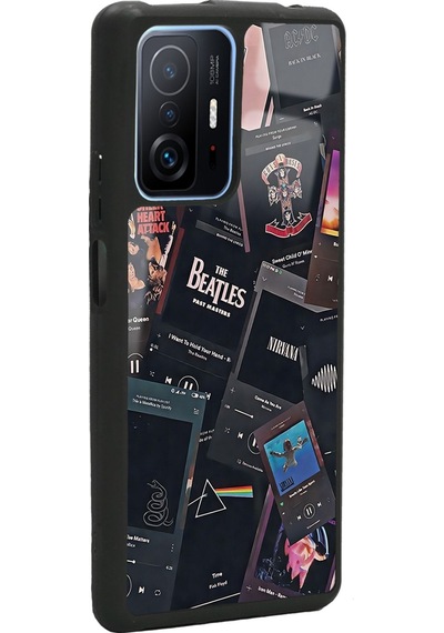 Xiaomi Mi 11t Pro Retro Music Tasarımlı Glossy Telefon Kılıfı Çok Renkli