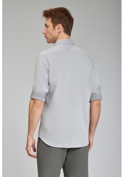 Bisse Sp Yaka Regular Fit Uk Gömlek Çift Cep Gri Gmktn3sp224007 D55 Gri