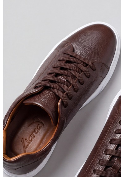 Liarca Asterio %100 Hakiki Deri Sararmayan Faylon Taban Sneaker Klasik Kahverengi Beyaz Ayakkabı Kahverengi - Beyaz
