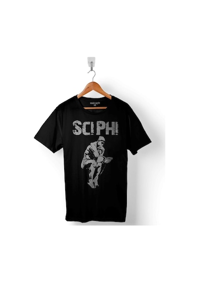 Scı Phı Scıphı Kitap Okuyan Düşünen Adam Heykeli Baskılı Tişört Unisex T-shirt 001