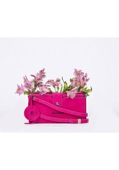 Bloominbag Bloom Still Lozan Hakiki Süet Çapraz Askılı Telefon Bölmeli Cüzdan Çanta Fuşya