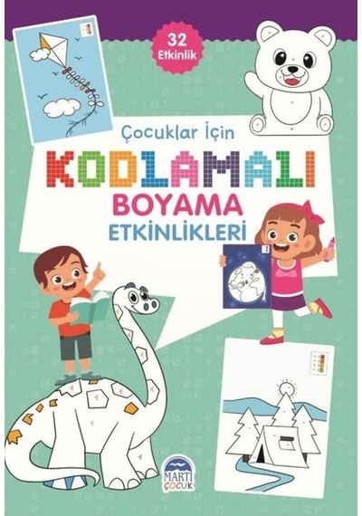 Çocuklar için Kodlama Etkinlikleri - Yeşil - 32 Etkinlik- Martı Yayınları