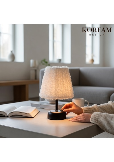 Beyaz Peluş Pilli Masa & Gece Lambası Çok Renkli 89700181