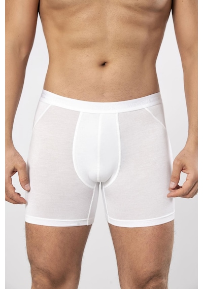 Weweus Beyaz Micro Modal Premium Erkek Uzun Boxer 1419 Beyaz