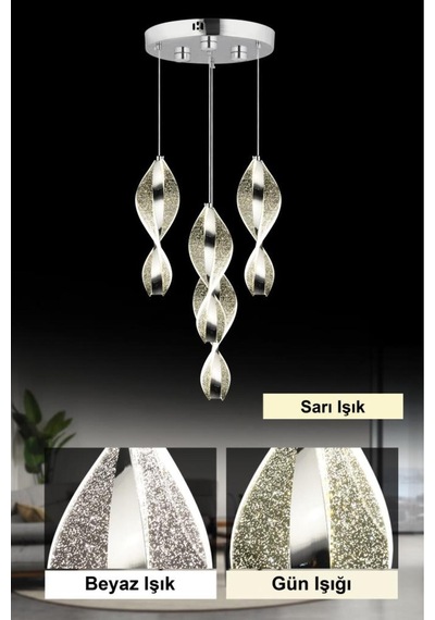 Mars Krom 4'lü Kumandalı Avize Krom