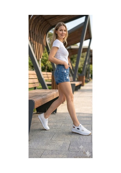 Mcaserıng Lüx Ortopedik Tabanlı Günlük Spor Kadın Babet Sneaker Ayakkabısı Özel Numara 41 -42 Beyaz