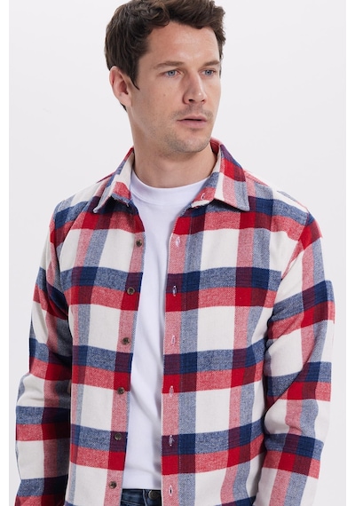 Tudors Erkek Slim Fit Dar Kesim Kareli Kışlık Oduncu Gömlek-42224 Kırmızı Tudors Erkek Slim Fit Dar Kesim Kareli Kışlık Oduncu Gömlek-42224 Kırmızı