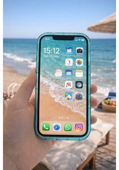 Apple Uyumlu iPhone 13 Pro Max Telefon Kılıfı Kamera Çıkıntılı Kabartmalı Parlak Desenli Darbe Emici Silikon Kılıf Yeşil
