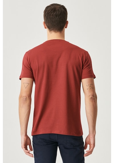 Ac&Co / Altınyıldız Classics 548443630 Slim Fit Bisiklet Yaka Düz Erkek Tişört 2'li Bordo - Lacivert