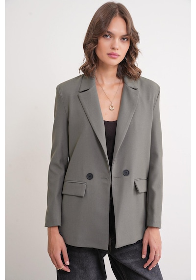 Mixray 4516 Kadın Bezayağı Blazer Ceket Haki