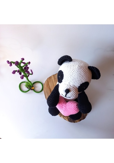 Atölye Bigi Panda Pako ve Kalp BB6N Amigurumi Oyuncak