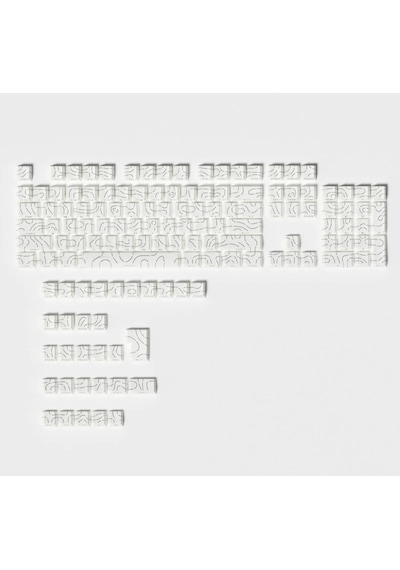 Mekanik Klavye Kontur Keycaps Seti- 137 Tuş Şeffaf Rgb Uyumlu Çizgili Tuş Takımı Siyah