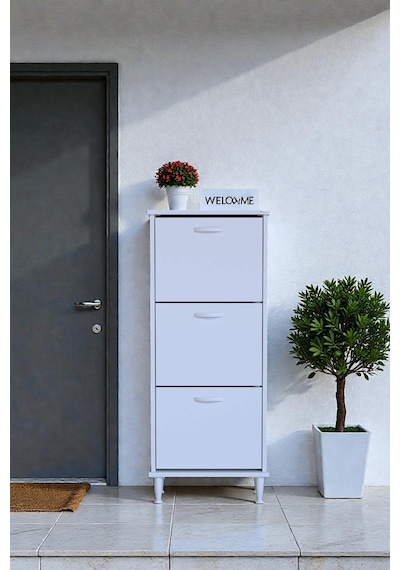 Eliusta Nefes Ayaklı 52 Cm Ayakkabılık Kapı Önü/antre 3 Düşer Kapaklı Beyaz 52x127x26 Cm Ayakkabılık Beyaz Eliusta Nefes Ayaklı 52 Cm Ayakkabılık Kapı Önü/antre 3 Düşer Kapaklı Beyaz 52x127x26 Cm Ayakkabılık Beyaz