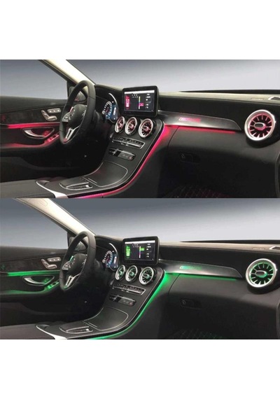 Mercedes W205 İçin Uyumlu C Serisi 64 Renk Ambiyans Paketi ( 3 Renkten 64 Renge Yükseltme )