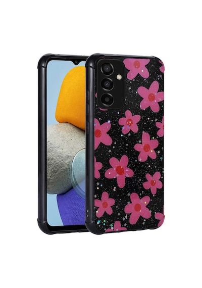 Zore Galaxy M23 Kılıf Simli Desenli Kamera Korumalı Parlak Nvth Popy Kapak - Çiçek