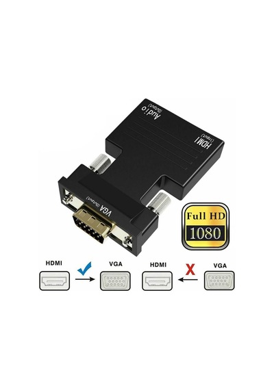 Hdmi To Vga Kablo Çevirici Dönüştürücü Adaptör Hdmı Ses Destekli (539122234)