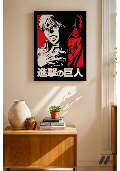 Attack On Titan Eren Anime Poster, Çerçevesiz Yüksek Kalite Duvar Afişi - Anime Severlere Özel Hediy