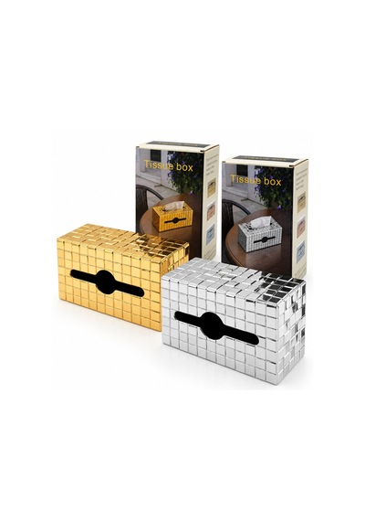 Plastik - Mozaik Desen Dikdörtgen Dekoratif Peçetelik 12x21cm - Renk Belirtiniz - 1 Adet Gönderilir Standart