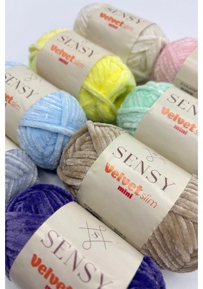 Sensy Velvet Slim Mini Paket Örgü İpliği Kadife İpliği Amigurumi İpliği Set Pastels