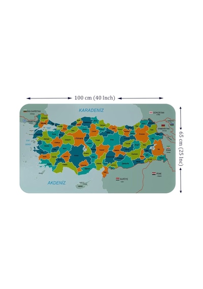 Harita Sepeti Eğitici - Öğretici Dünya Ve Türkiye Haritası Çocuk Odası Duvar Sticker-60x105-3887 Renkli