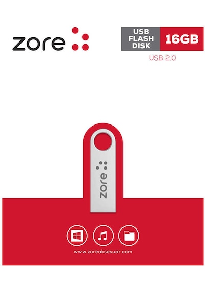 Zore Metal USB Flash Disk 16GB-Gümüş Gümüş