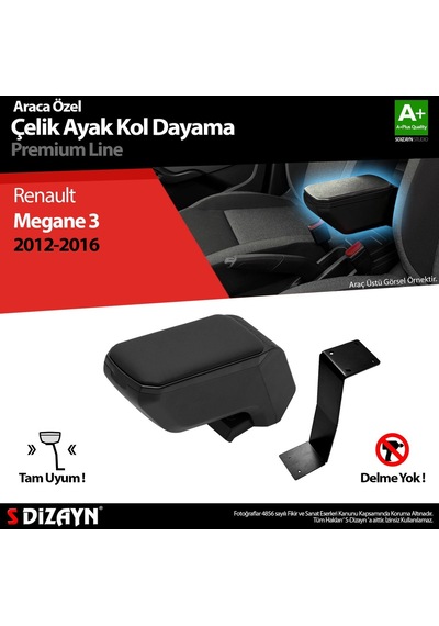 Renault Megane 3 Kol Dayama Kolçak Çelik Ayaklı Abs Siyah 2012-2016 A+kalite