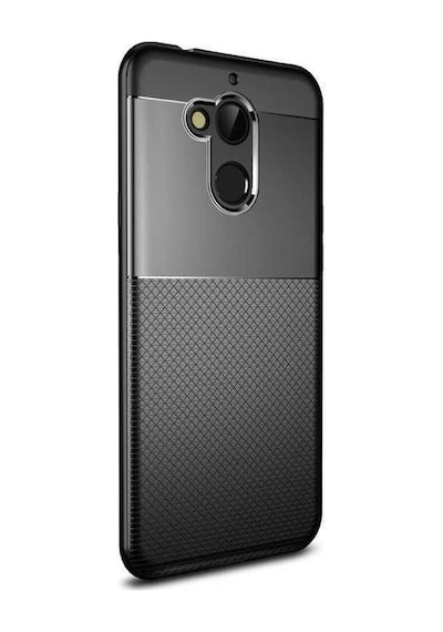 General Mobile Gm 8 Kılıf Çizgili Kare Görünümlü Optik Kılıf Siyah