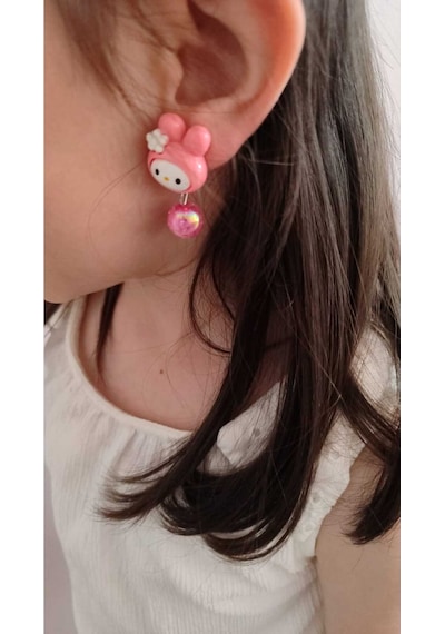 Sevimli My Melody Figürlü Pembe Çocuk Saç Tokası 2 Li Set Çok Renkli
