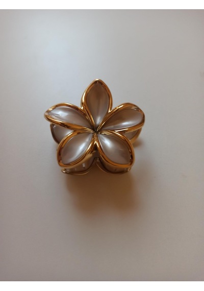 Lexroo Lotus Saç Tokası Büyük Boy 8 Cm, Tekli Saç Tokası, Lotus Kahverengi