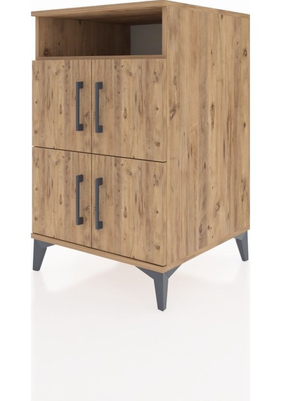 Kronos Komodin 2 Raflı 4 Kapaklı 60x59x96 Çam-çam Atlas Çam