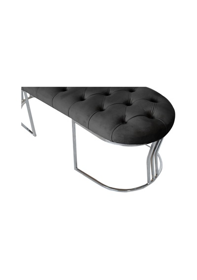 VİEGO SILVER ANTRASİT-Kapitoneli Model Puf&Bench&Koltuk-Oturak-Uzun Makyaj Puff-Yatak Odası Ucu&Önü