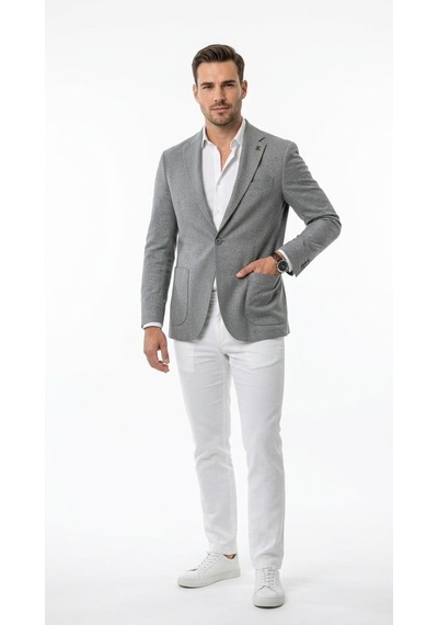 Plus Scorpion Ck089 Erkek Slim Fit Blazer Ceket Tek Düğmeli Çift Yırtmaçlı Torba Cepli Yarım Astarlı Gri Plus Scorpion Ck089 Erkek Slim Fit Blazer Ceket Tek Düğmeli Çift Yırtmaçlı Torba Cepli Yarım Astarlı Gri