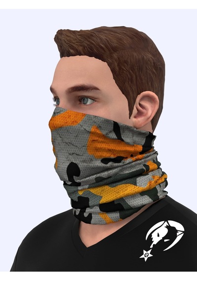 E Taktik Extreme Turuncu Kamuflaj Desenli Boyunluk Buff Bandana S