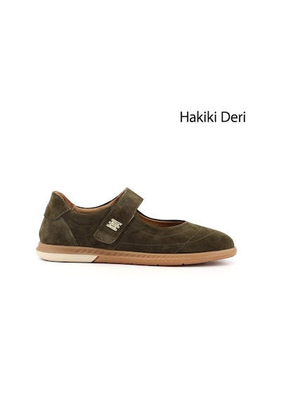 Gönderir Kadın Haki Süet Mary Jane Hakiki Deri Babet Dyza85245733