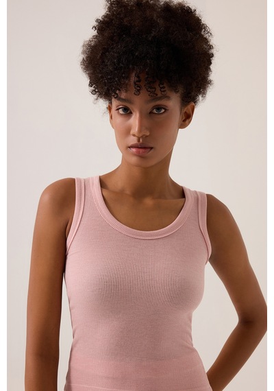 Los Ojos X Ece Pembe Modal Kumaşlı Askılı Şortlu Pijama Takımı Ribbed Pj3 Pembe Pembe