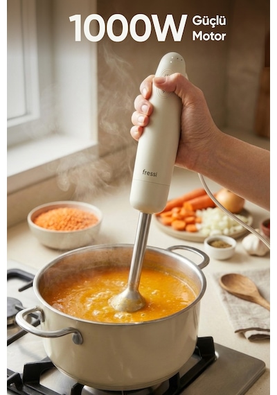 Fressi FR-HB271 1500 W Paslanmaz Çelik Bıçaklı Turbo El Blender