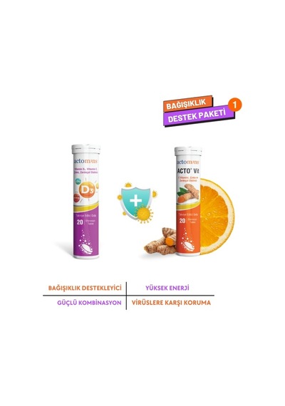 Actomins Acto Vit 20 Efervesan Tablet + Vitamin D3 20 Efervesan Tablet