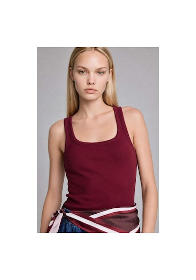 Defacto Slım Fıt Basic Yuvarlak Yaka Fitilli Bordo Atlet E5539ax26aubr115 Bordo-br115