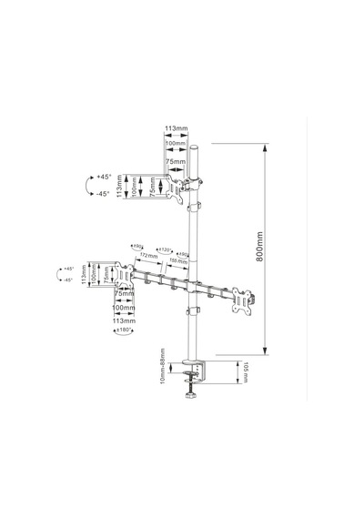 Ergoflex Ef53 Steel Design 2-8 Kg Üç Ekran Montaj Asansörlü 13-27inch Monitör Standı