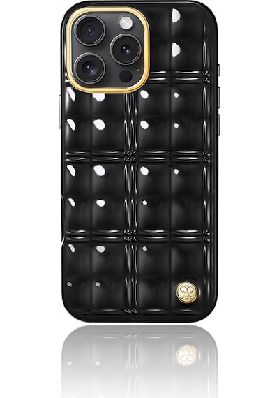 Apple Uyumlu iPhone 16 Pro Kılıf Askı Aparatlı Pynana Metal Grid Kapak Siyah
