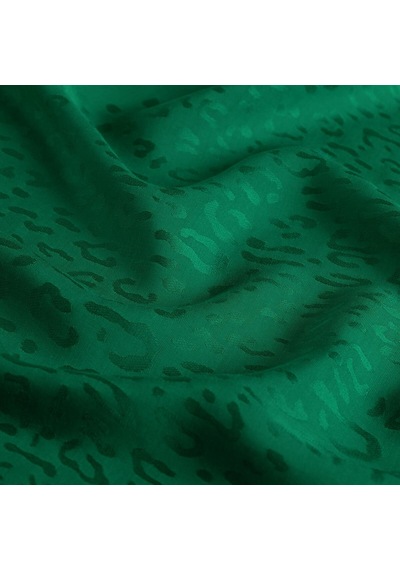 İpekevi Monogram Şal - Leopar Desenli - Zümrüt Zümrüt