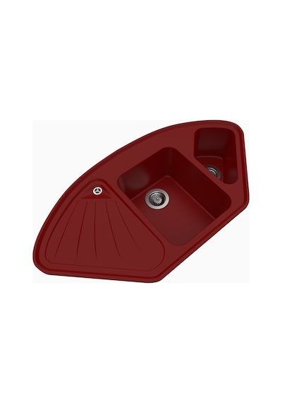 Polex Cristalüx Granit Evye P-CR1 Bordo Tezgah Altı Ve Tezgah Üstü Mutfak Evyesi 104.5x57 CM