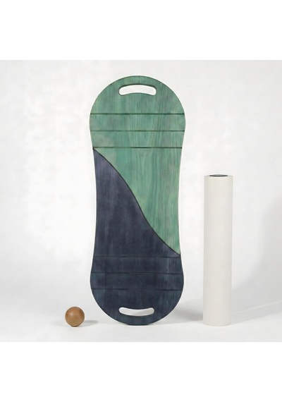 Yeşil/lacivert Denge Tahtası Balance Roller Board Çift Fonksiyonlu Sörf Eğitim Tahtası Kaykay Eğitim Tahtası 73 Çok Renkli